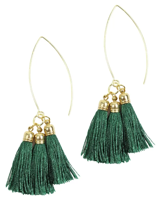 Green Tassel Hoop Earring sold by Bourbon and Bowties