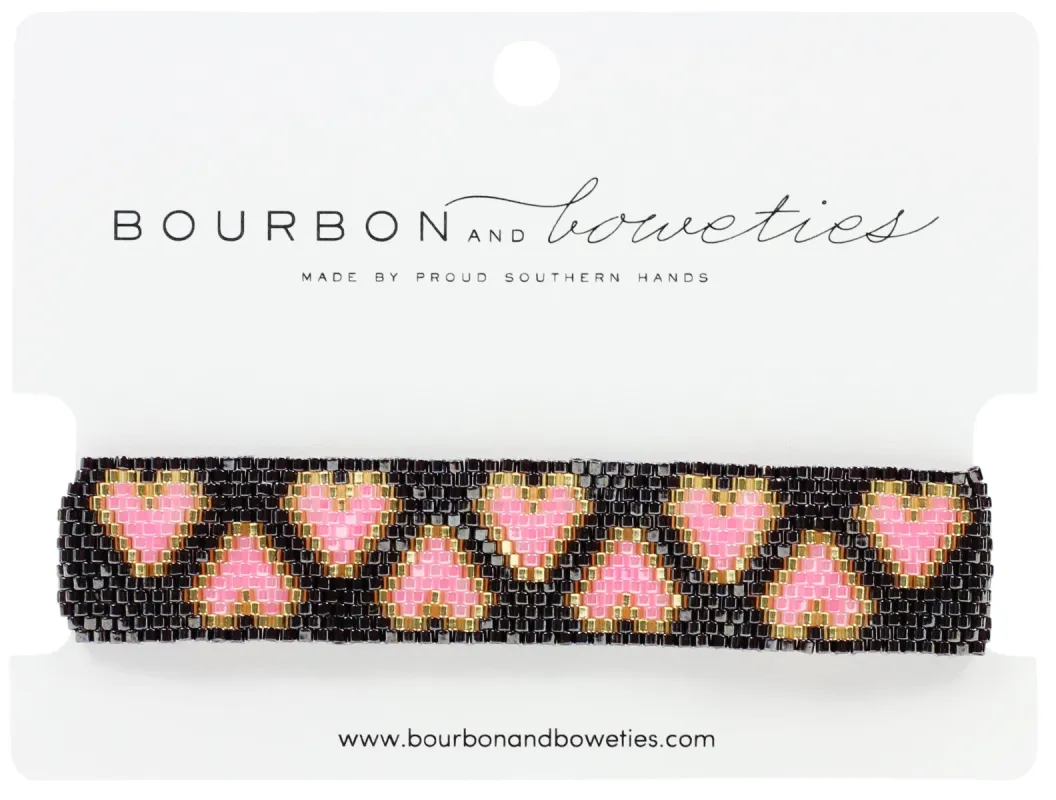 Pink Heart Adjustable Bracelet sold by Bourbon and Bowties