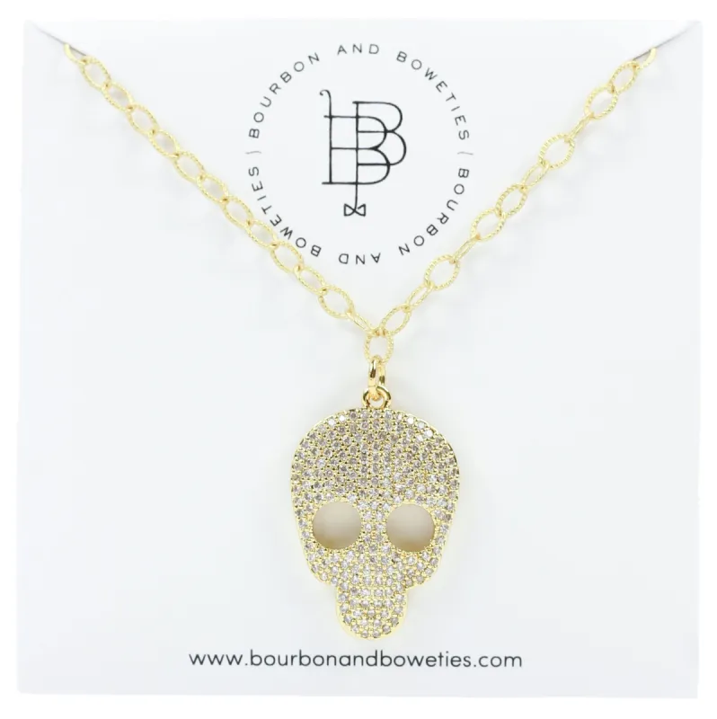 Glam Skull Necklace made by Bourbon and Bowties
