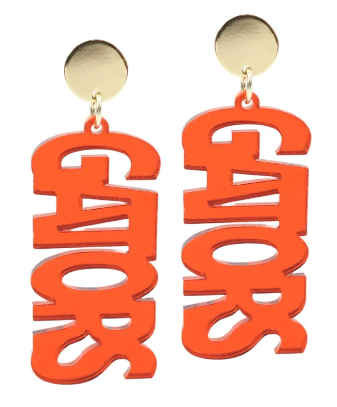 Gators Acrylic Earring - Orange sold by Bourbon and Bowties