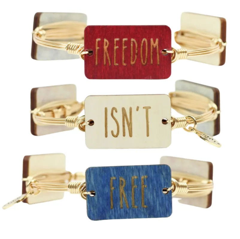 The Freedom Isn't Free Bangle Bracelet sold by Bourbon and Bowties