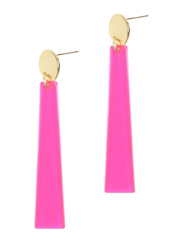 The Tessa Earring - Neon Pink sold by Bourbon and Bowties