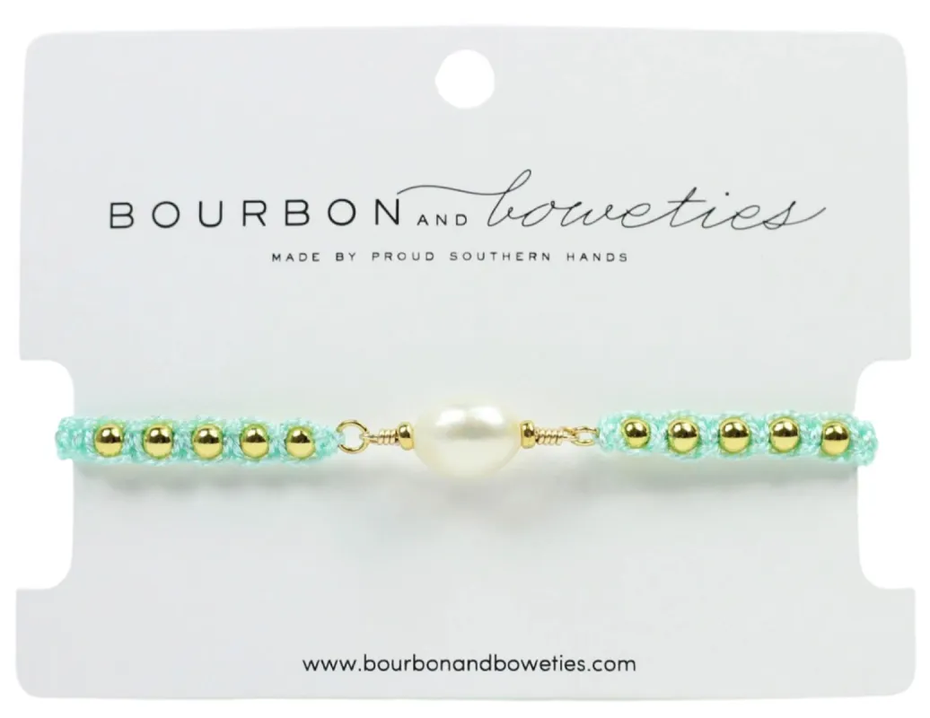 Seaside Adjustable Bracelet - Mint sold by Bourbon and Bowties