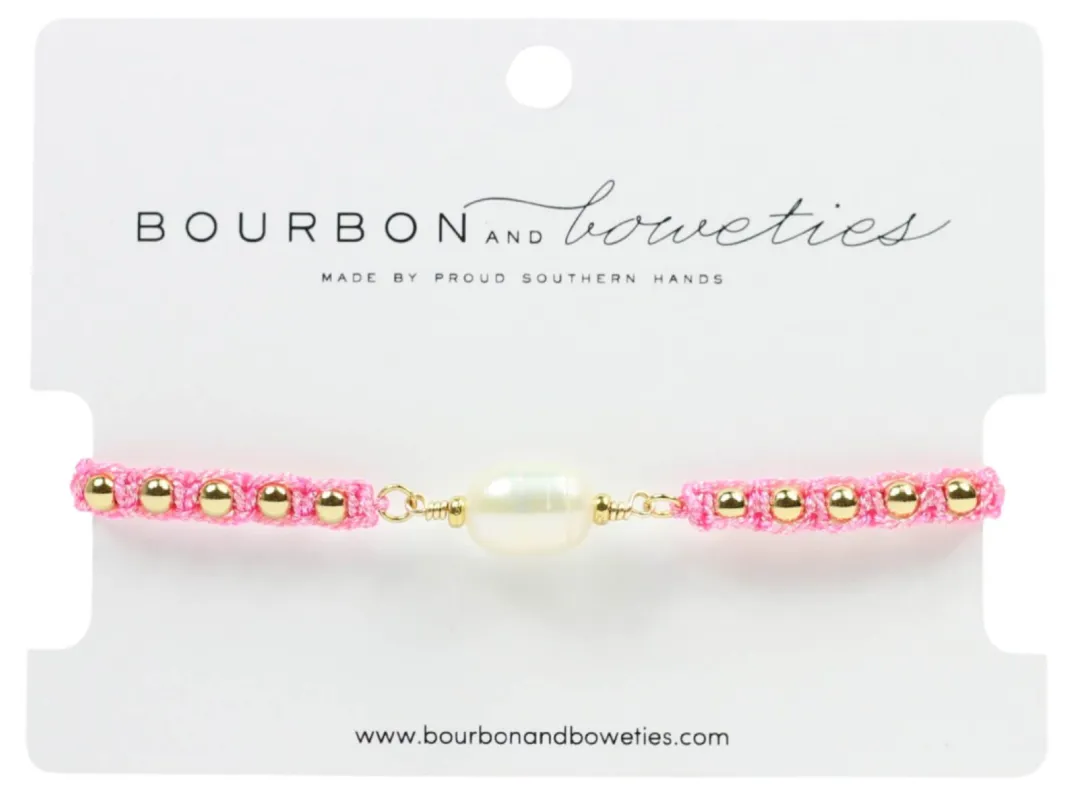 Seaside Adjustable Bracelet - Pink sold by Bourbon and Bowties