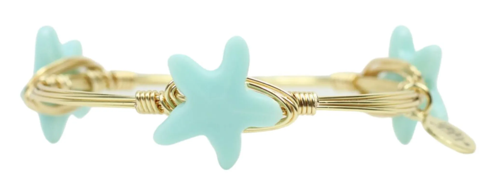 Starfish Bangle Bracelet - Light Blue sold by Bourbon and Bowties