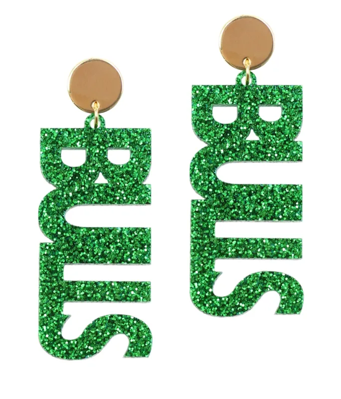 Bulls Acrylic Earring - Glitter sold by Bourbon and Bowties