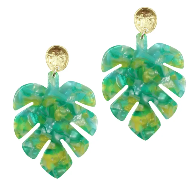 Green Palm Earring sold by Bourbon and Bowties