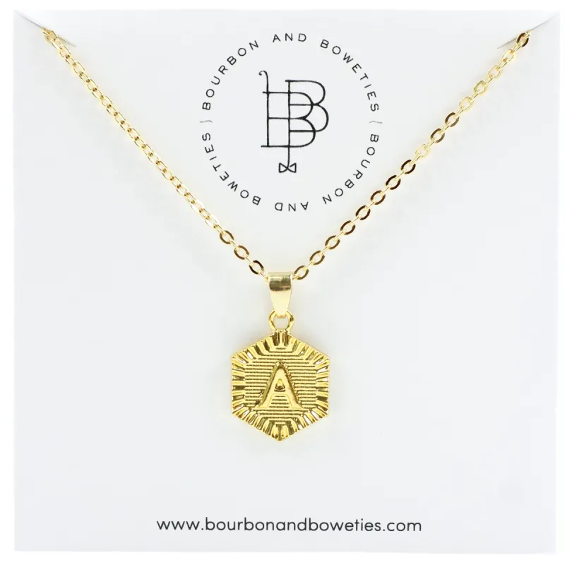 The Lena Initial Necklace sold by Bourbon and Bowties