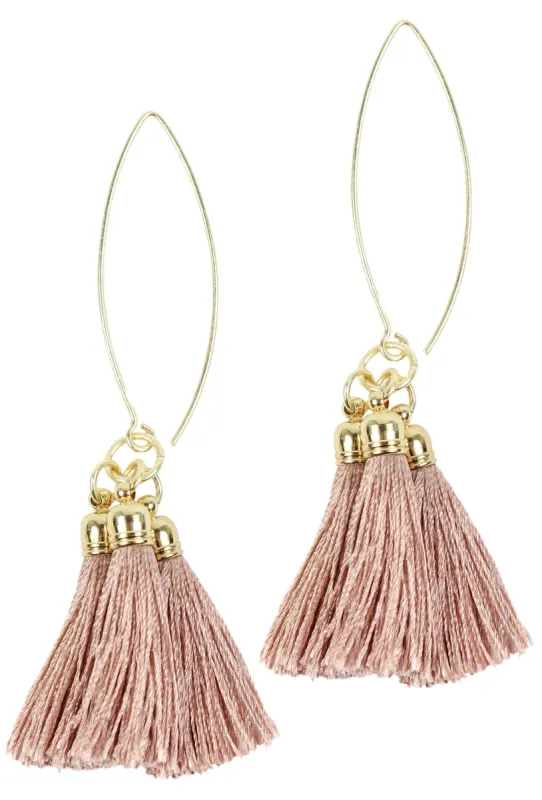 Blush Tassel Hoop Earring sold by Bourbon and Bowties