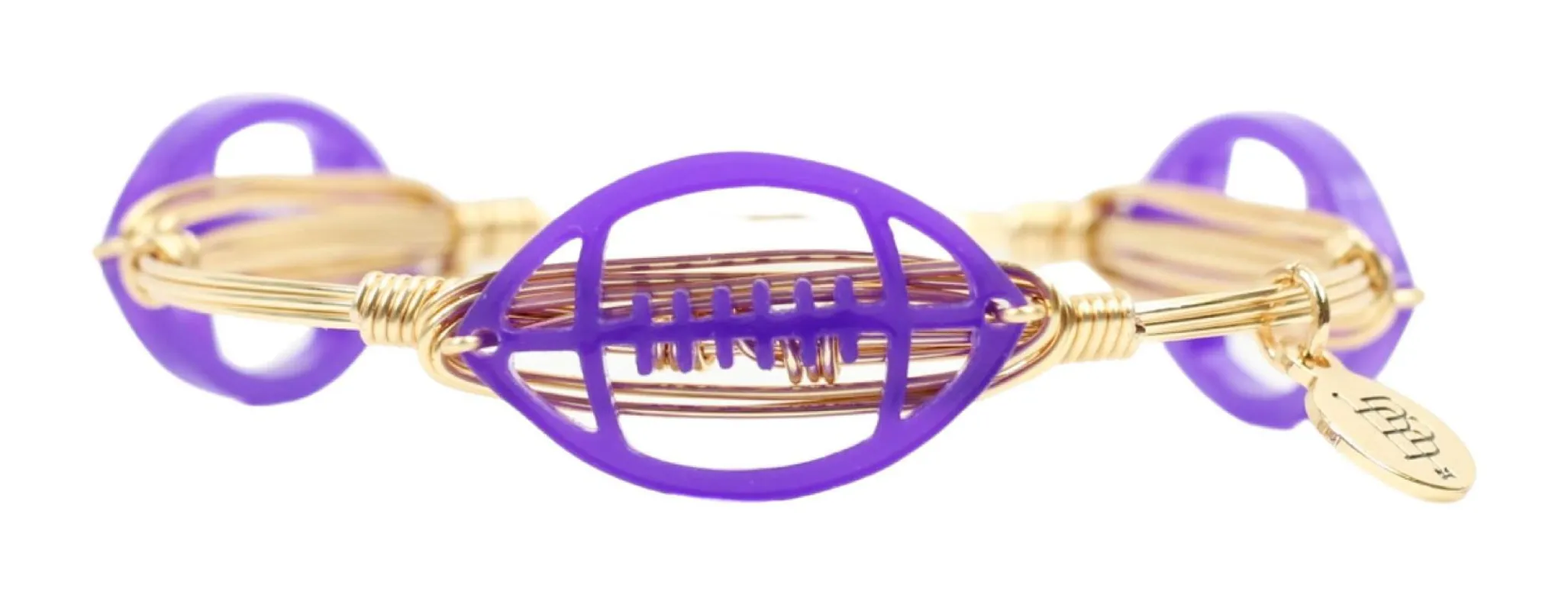 The Acrylic Football Bangle Bracelet - Purple sold by Bourbon and Bowties