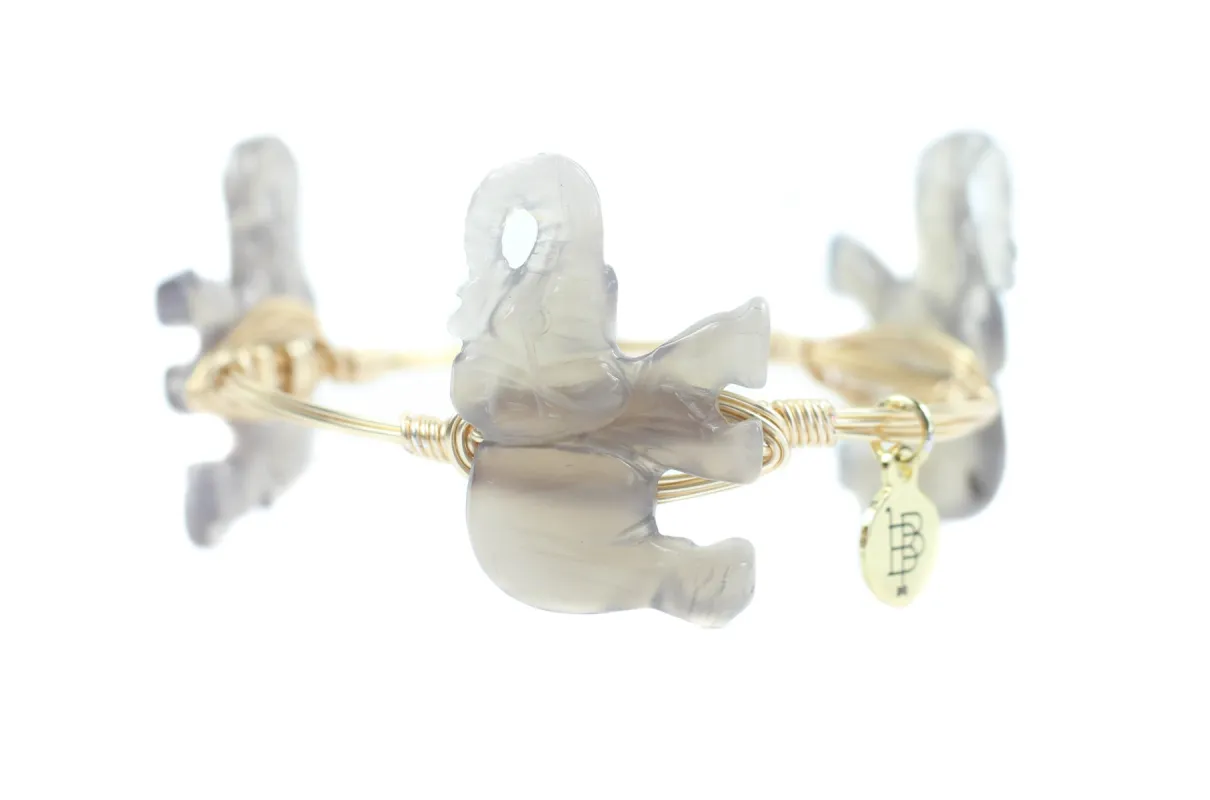 The Quartz Elephant Bangle Bracelet sold by Bourbon and Bowties