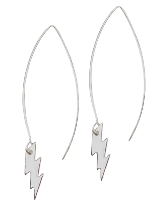 Lightning Bolt Long Hoop Earring sold by Bourbon and Bowties