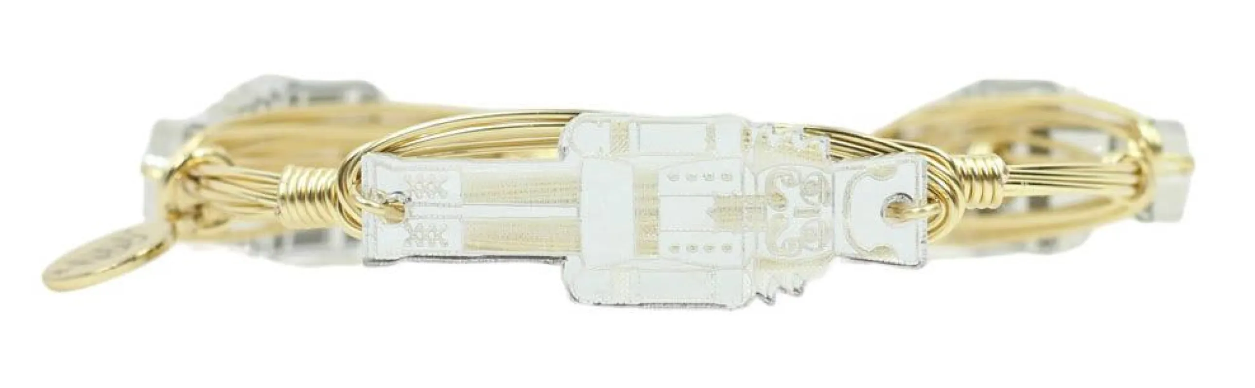 The Silver Mirror Nutcracker Bangle Bracelet sold by Bourbon and Bowties