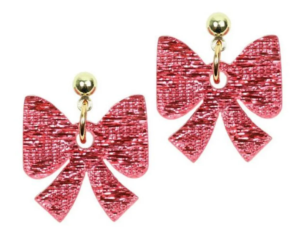 The Pink Bow Earring sold by Bourbon and Bowties
