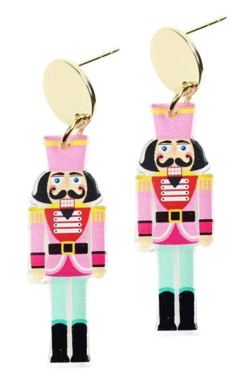 The Pink Nutcracker Earring sold by Bourbon and Bowties