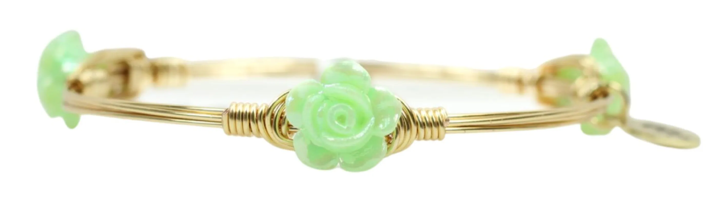 The Mini Rose Bangle Bracelet - Green sold by Bourbon and Bowties