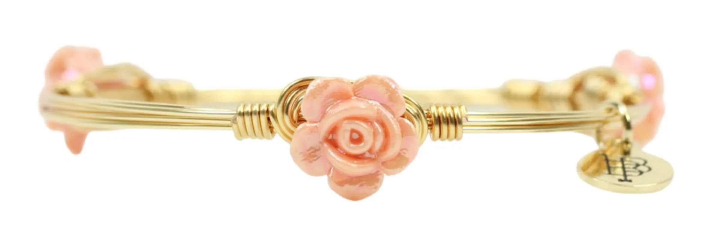 The Mini Rose Bangle Bracelet - Peach sold by Bourbon and Bowties