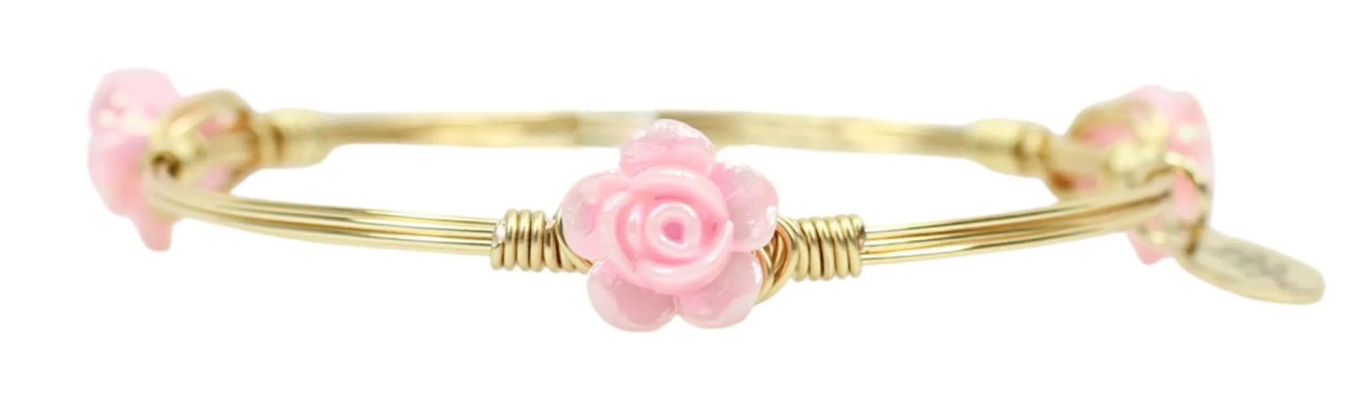 The Mini Rose Bangle Bracelet - Light Pink sold by Bourbon and Bowties