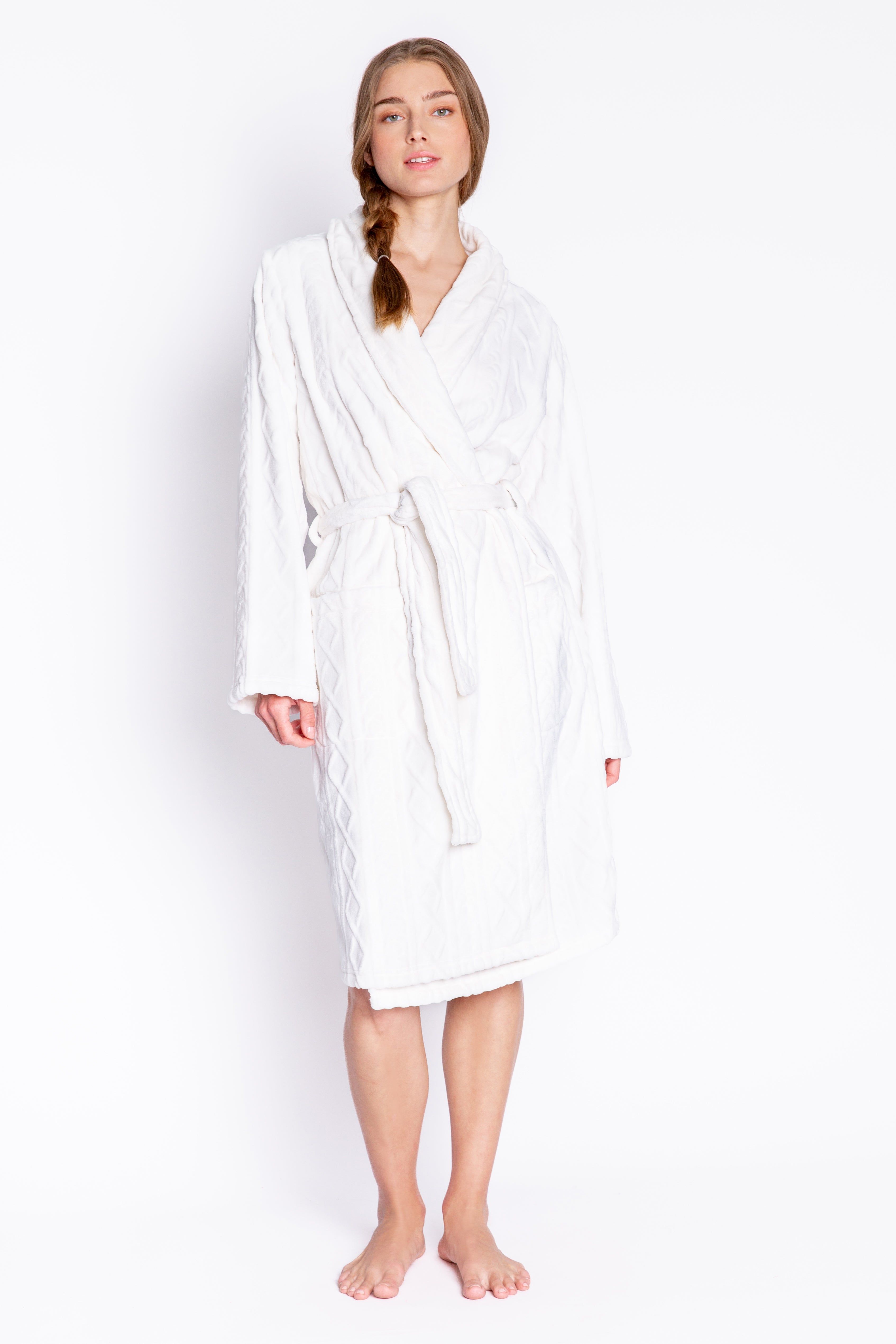 PJ Salvage Cable Knit Robe - Ivory sold by Boutique with Grace