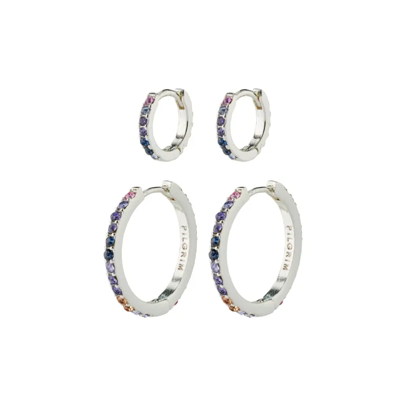 Pilgrim Reign 2-in-1 Hoop Set - Silver sold by Boutique with Grace