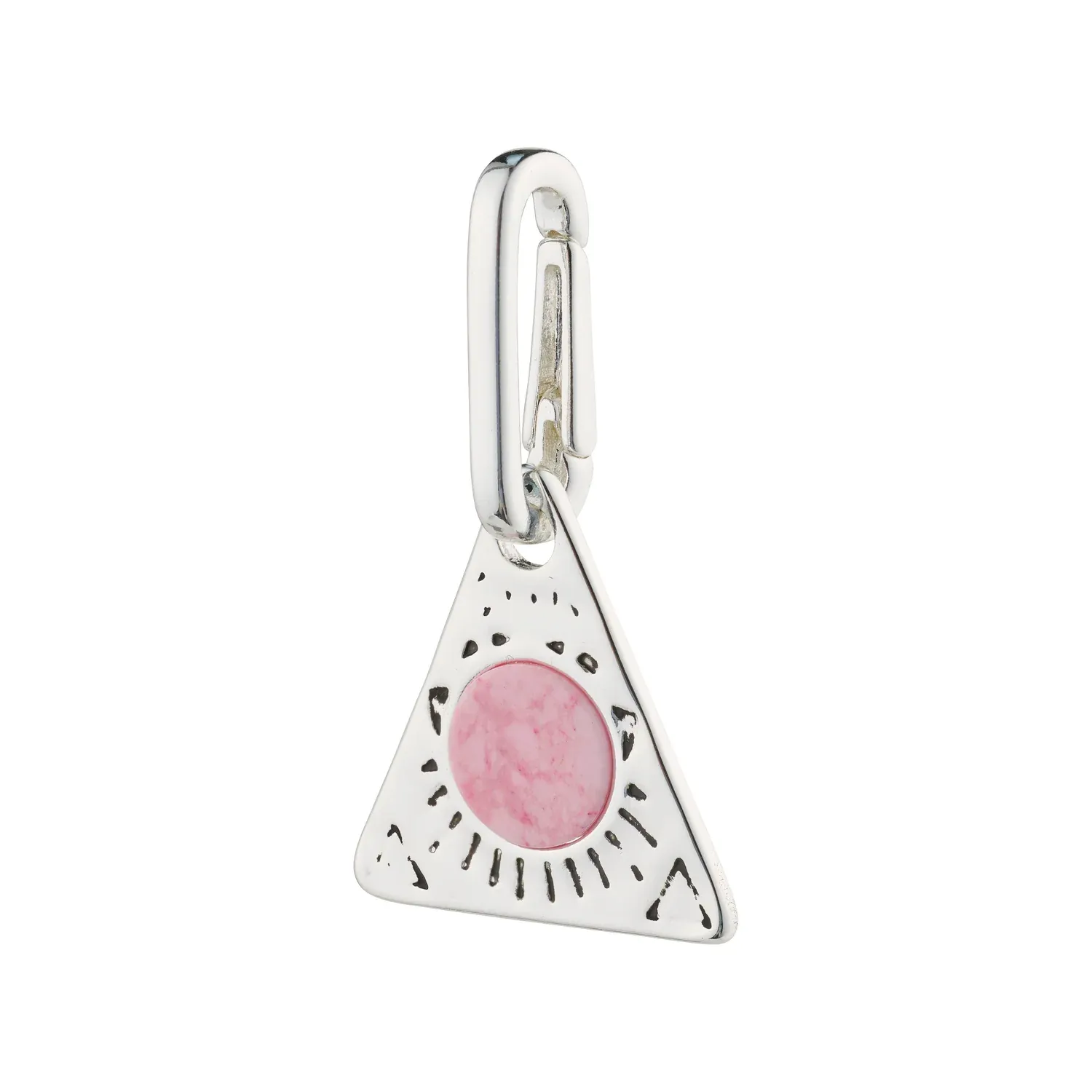 Pilgrim Charm Recycled Triangle Pendant - Pink/Silver sold by Boutique with Grace