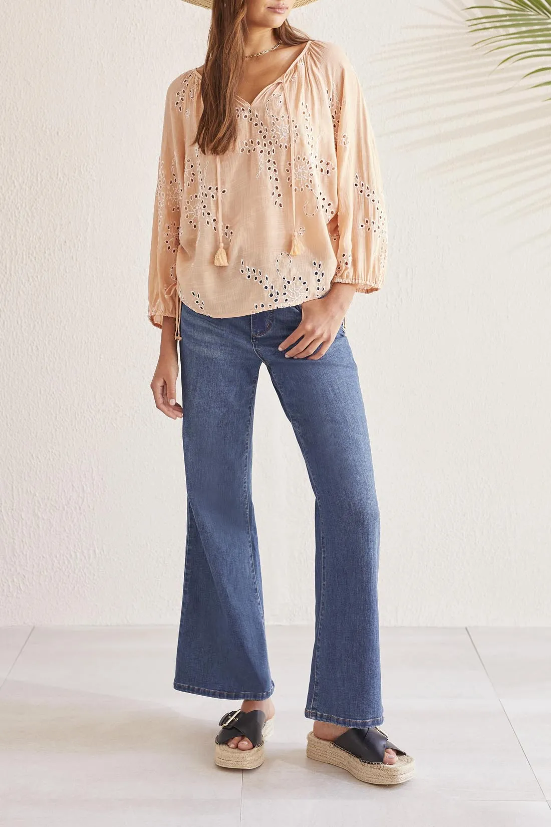 Tribal 3/4 Sleeve Blouse - Peach Sun sold by Boutique with Grace product image thumbnail 2
