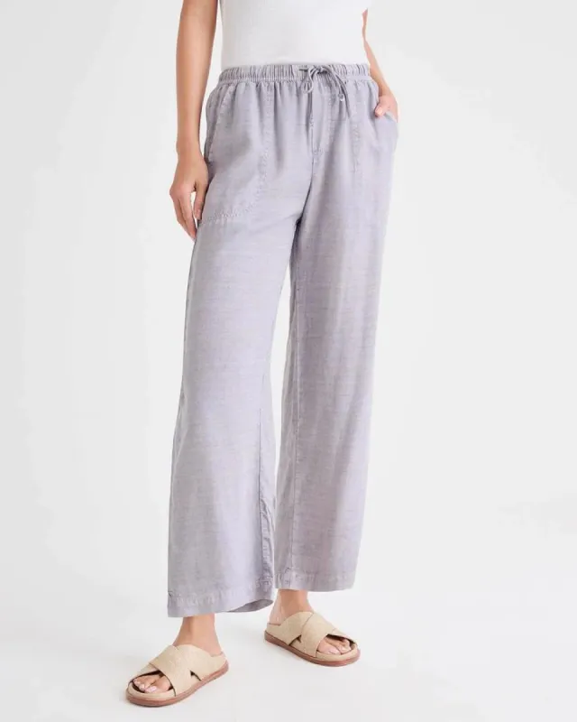 Splendid Angie Wide Leg Crop - Smoke Lavender sold by Boutique with Grace