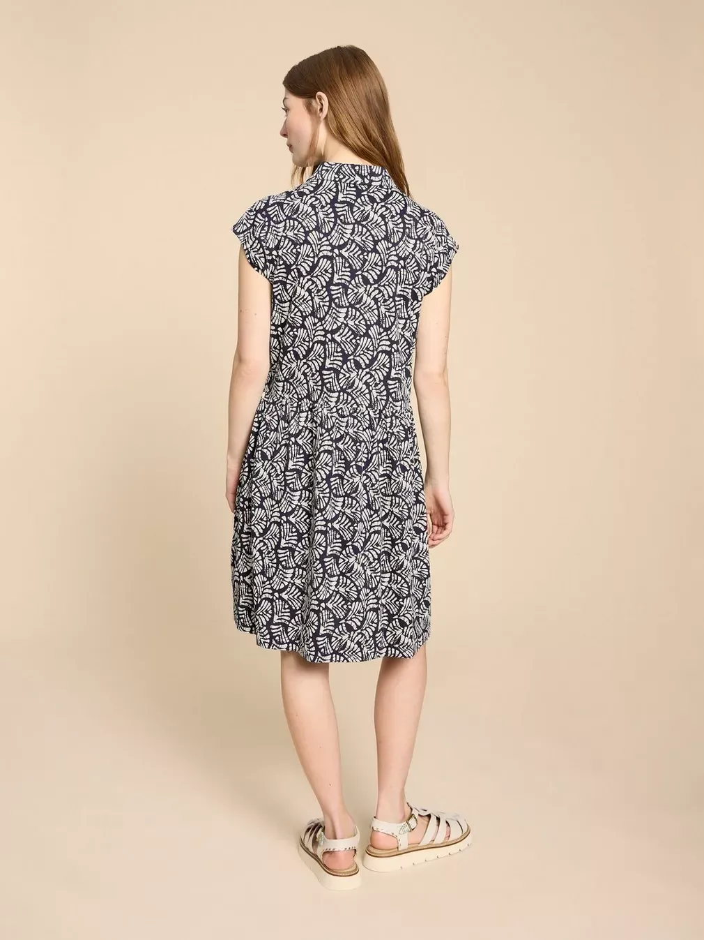 White Stuff Everly Jersey Shirt Dress - Navy Print sold by Boutique with Grace product image thumbnail 3
