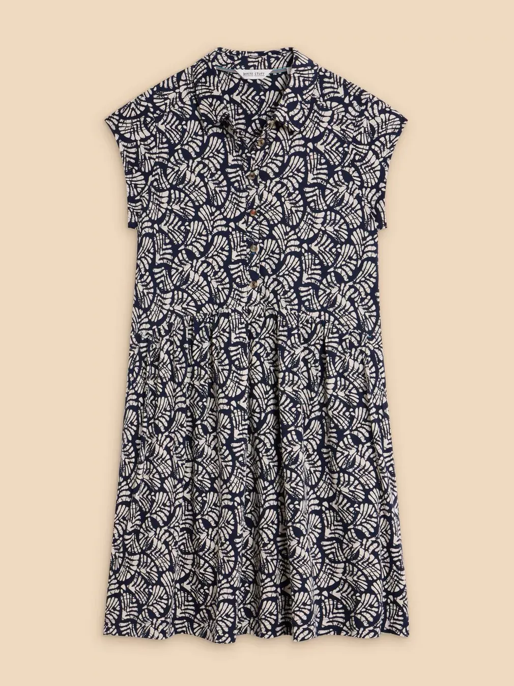 White Stuff Everly Jersey Shirt Dress - Navy Print sold by Boutique with Grace product image thumbnail 5