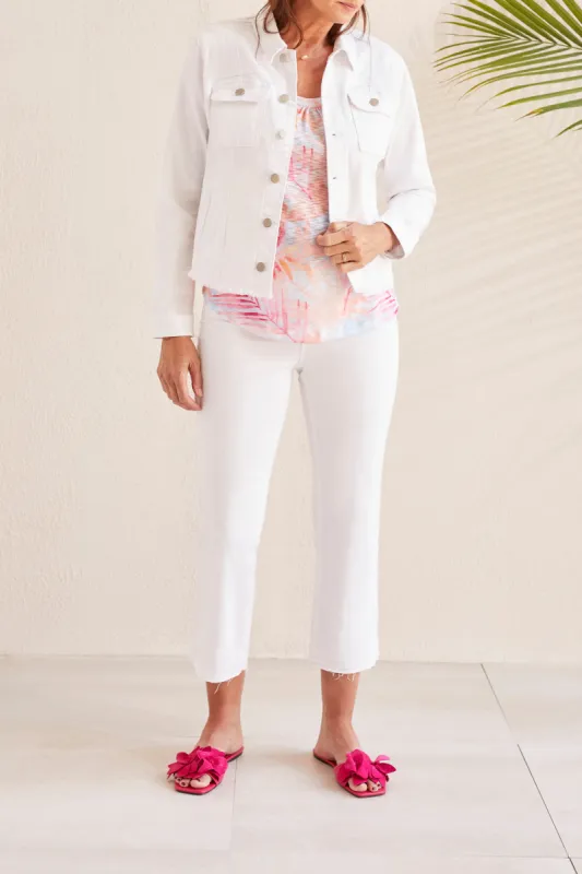 Tribal Button Front Jacket - White sold by Boutique with Grace