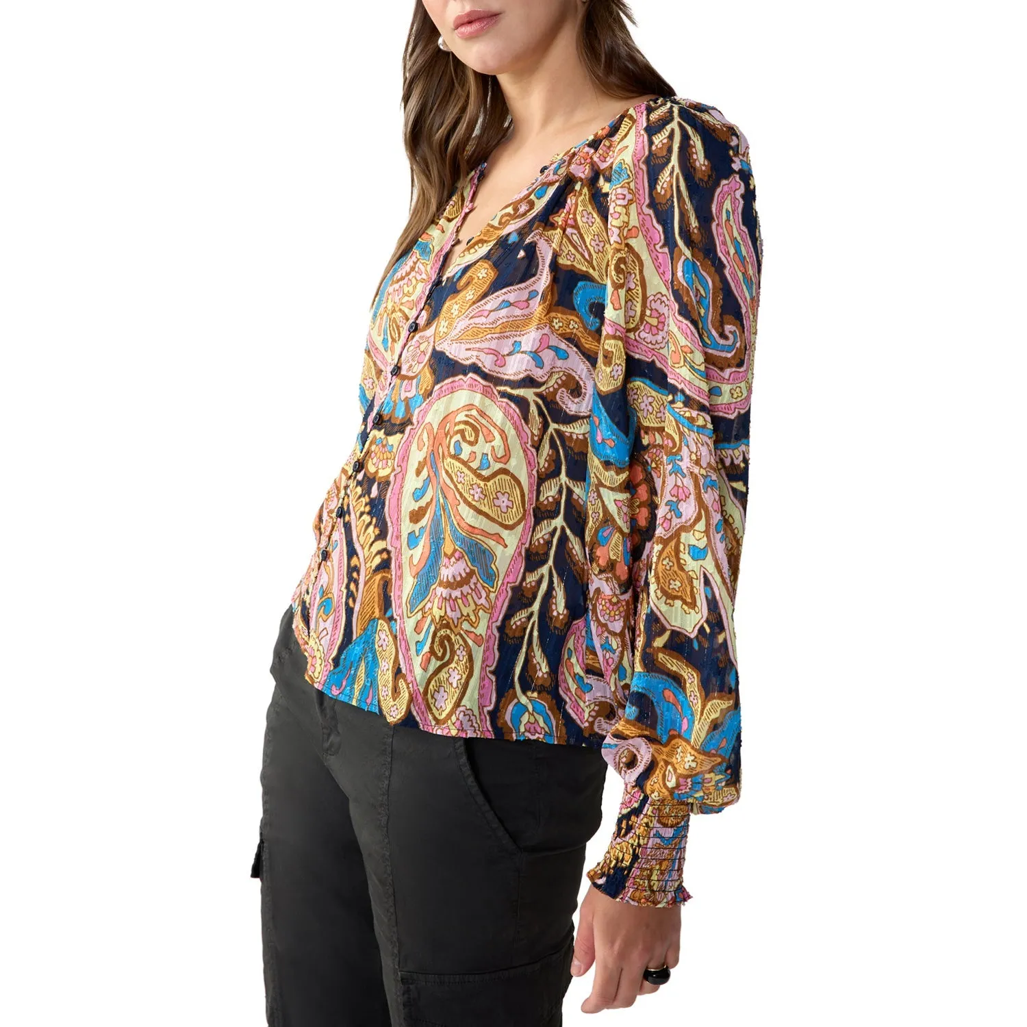 Sanctuary Relaxed Button Blouse - Tapestry sold by Boutique with Grace product image thumbnail 3