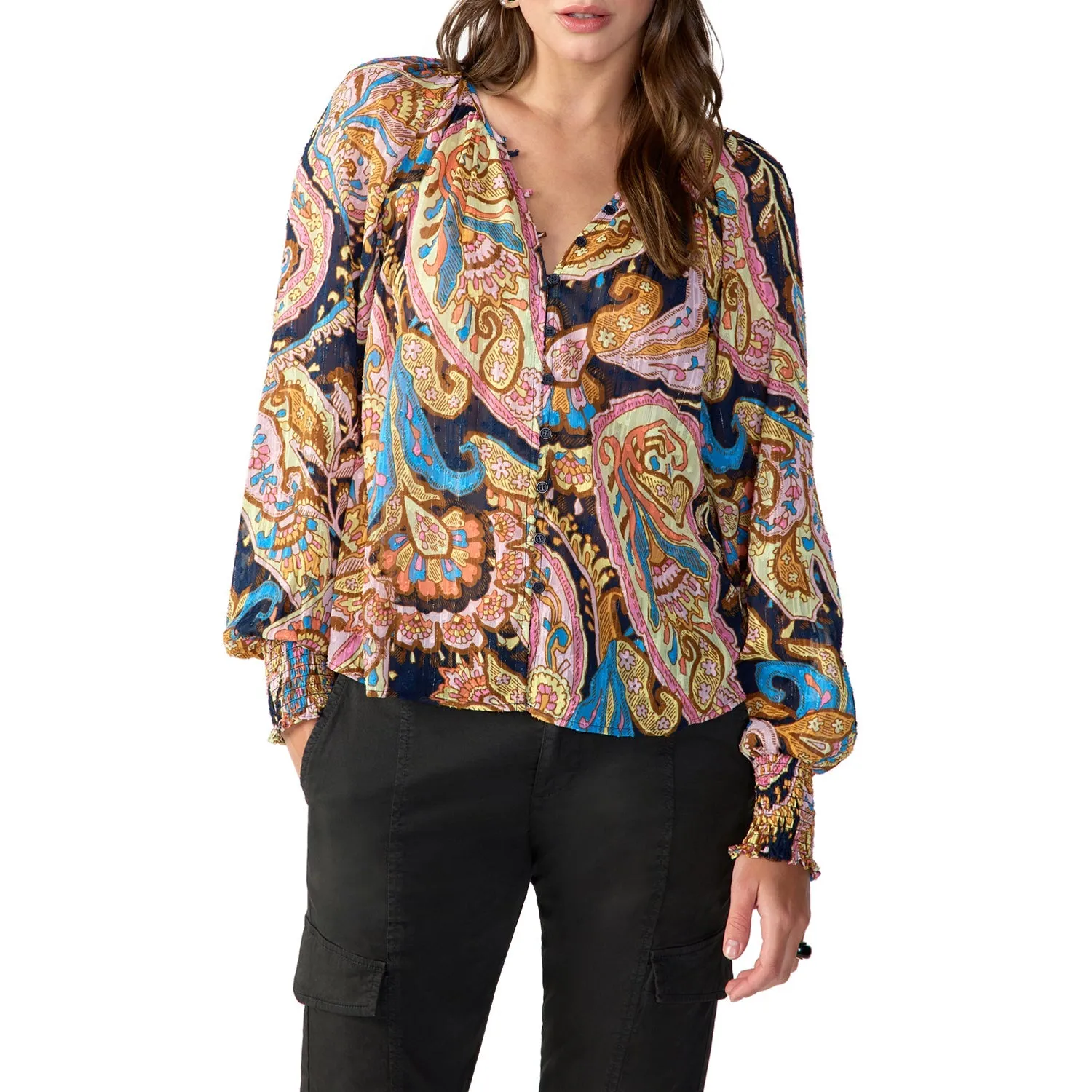 Sanctuary Relaxed Button Blouse - Tapestry sold by Boutique with Grace product image thumbnail 2