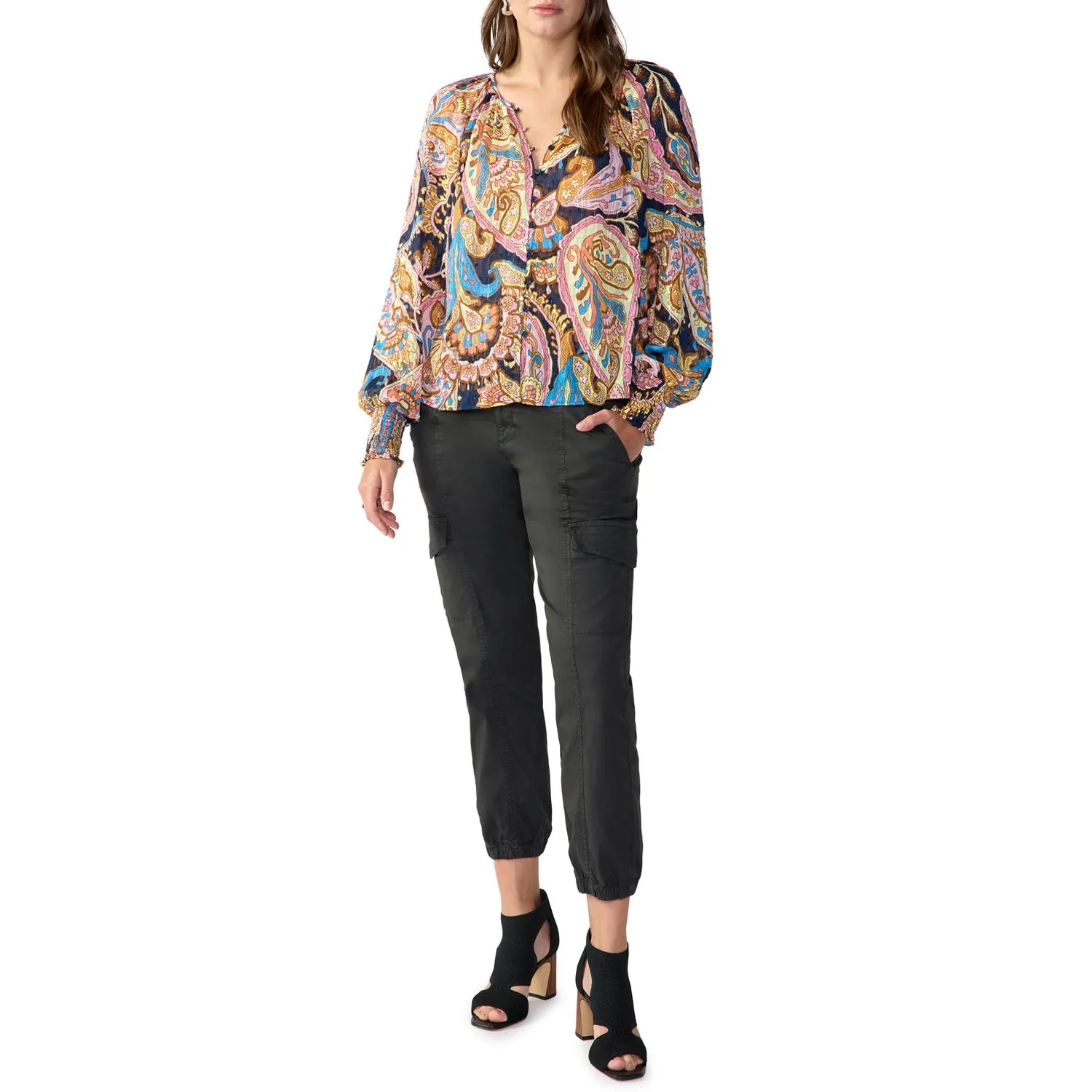 Sanctuary Relaxed Button Blouse - Tapestry sold by Boutique with Grace