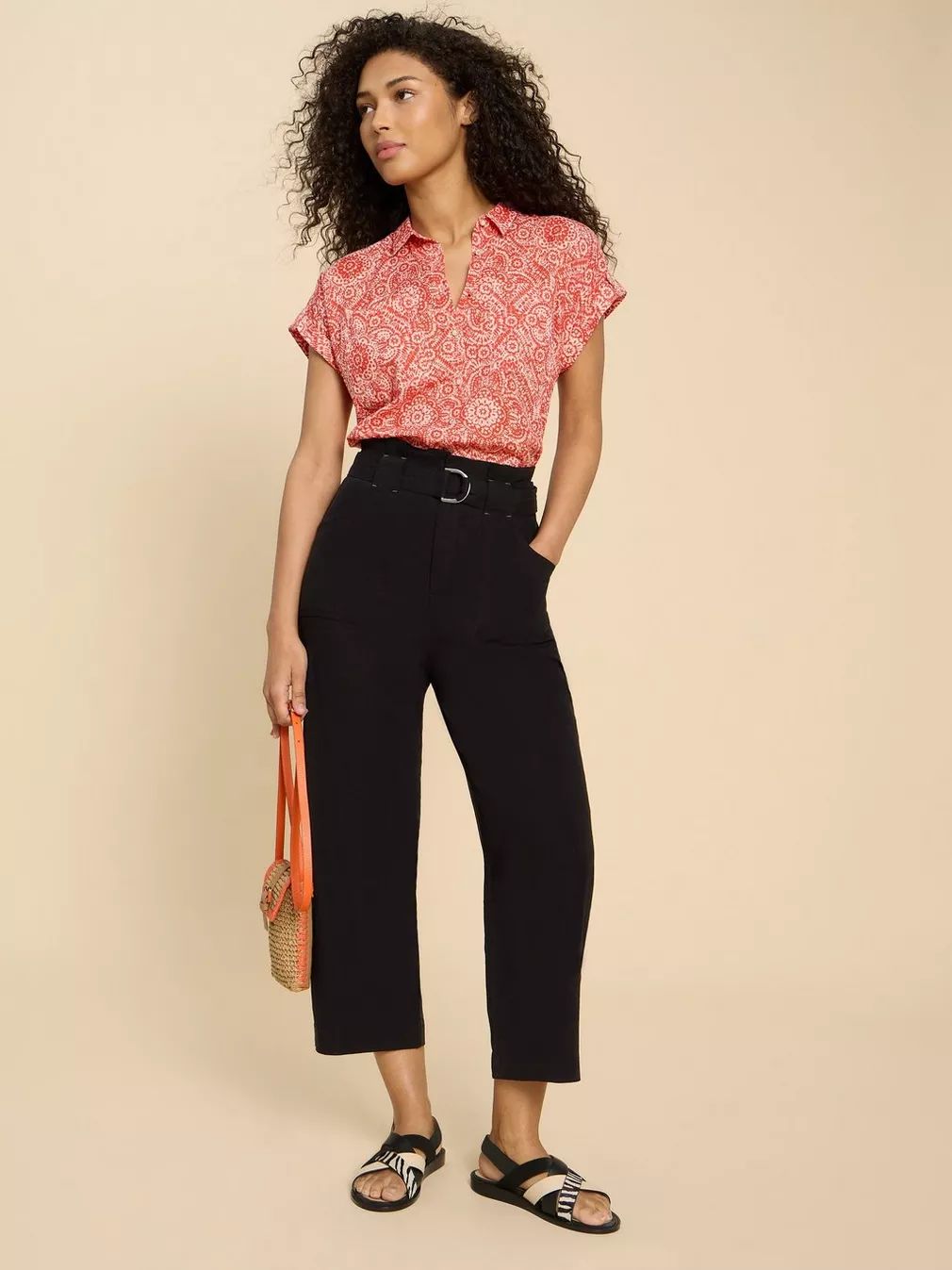 White Stuff Teakie Tencel Linen Trouser - Black sold by Boutique with Grace