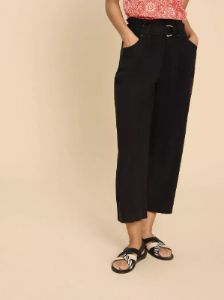White Stuff Teakie Tencel Linen Trouser - Black sold by Boutique with Grace