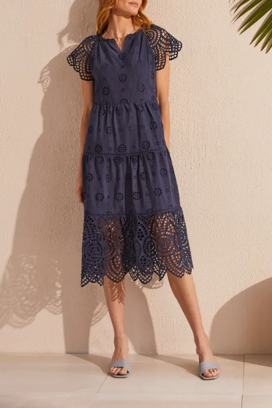 Tribal Lined Eyelet Dress - Nautical sold by Boutique with Grace
