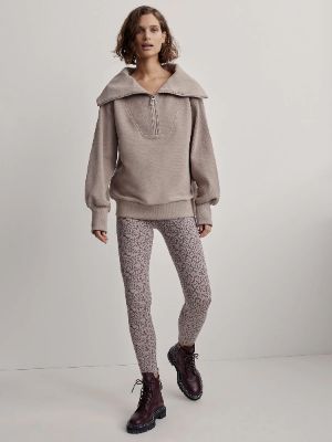 Varley Vine Half Zip - Taupe Marl sold by Boutique with Grace