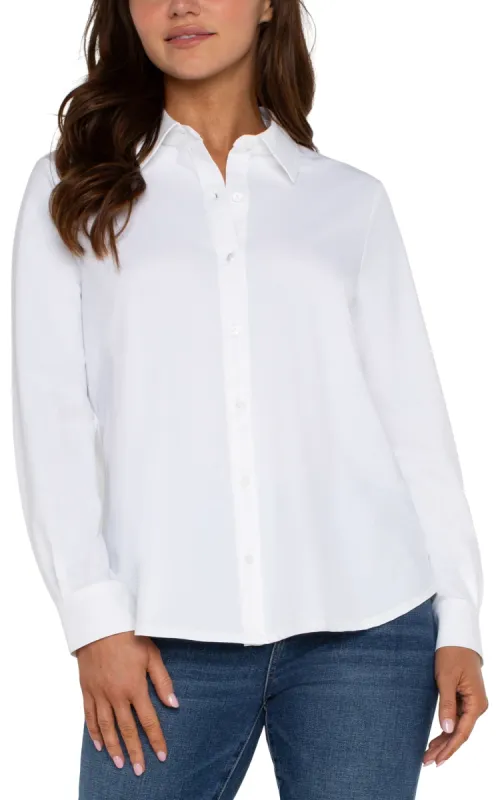 Liverpool Buttondown Blouse - White sold by Boutique with Grace