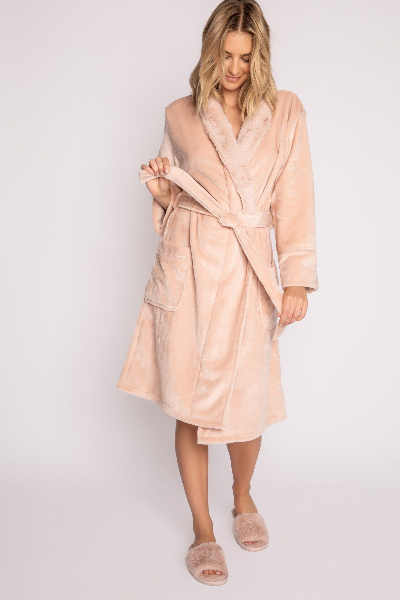 PJ Salvage Luxe Plush Robe - Blush sold by Boutique with Grace product image thumbnail 3