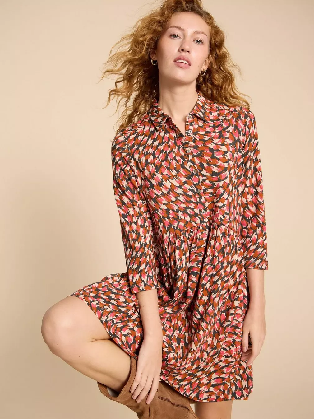 White Stuff Everly Jersey Shirt Dress - Pink sold by Boutique with Grace product image thumbnail 2