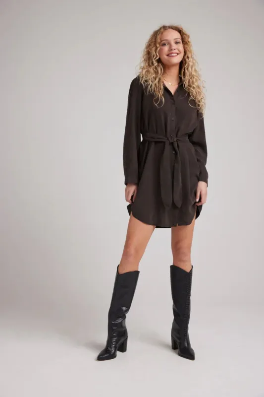 Bella Dahl Mini Shirt Dress - Quartz Brown sold by Boutique with Grace