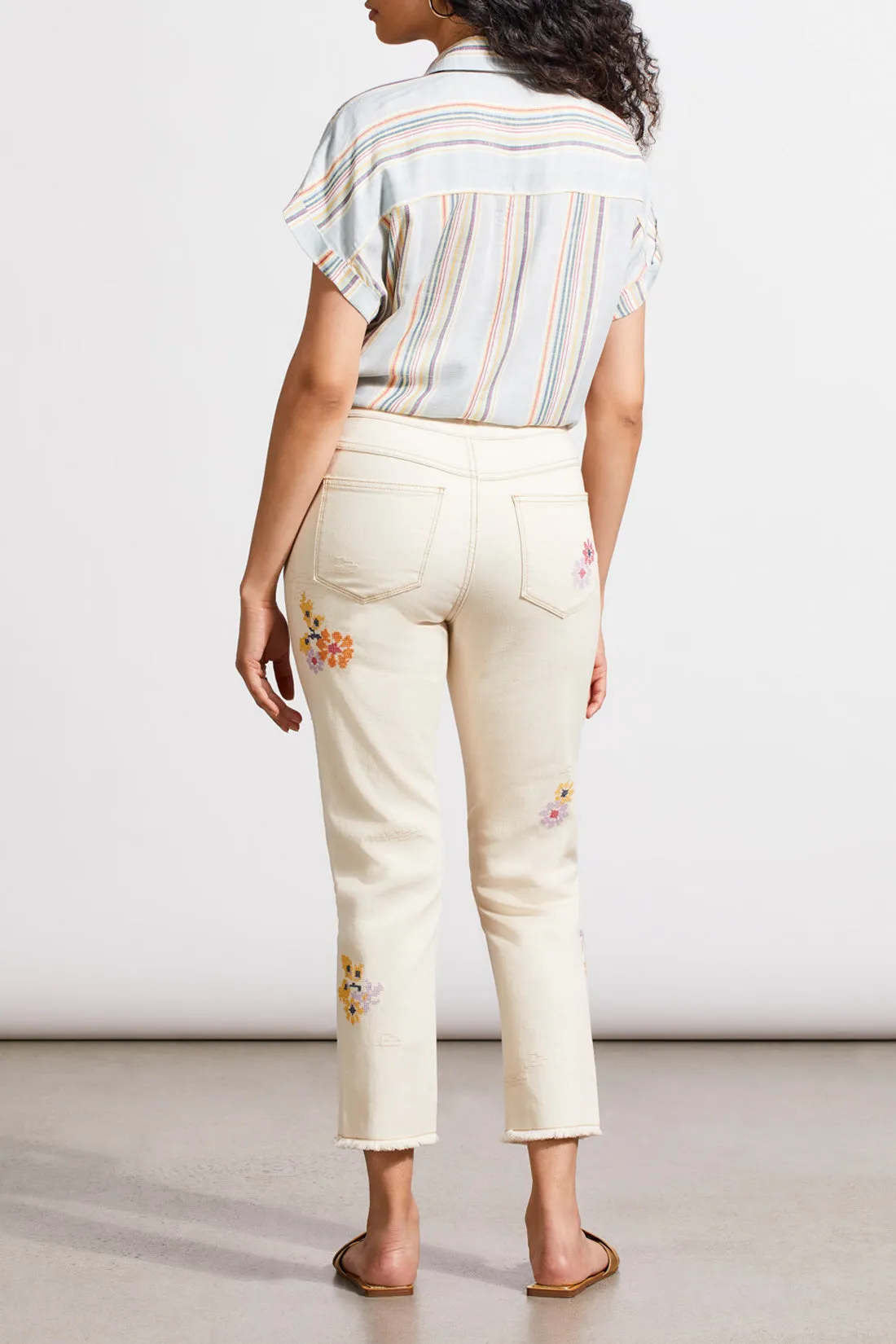 Tribal Audrey Pull-On Straight Crop - Ecru sold by Boutique with Grace product image thumbnail 4