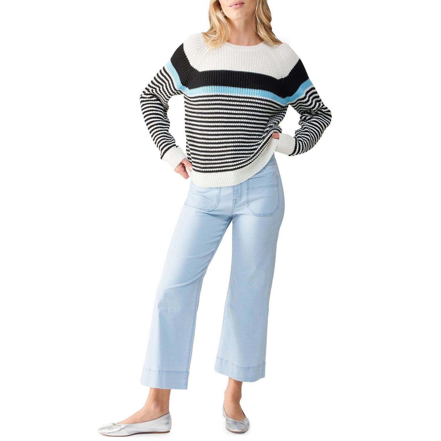 Sanctuary Summit Sweater - Sky Blue Stripe sold by Boutique with Grace product image thumbnail 2