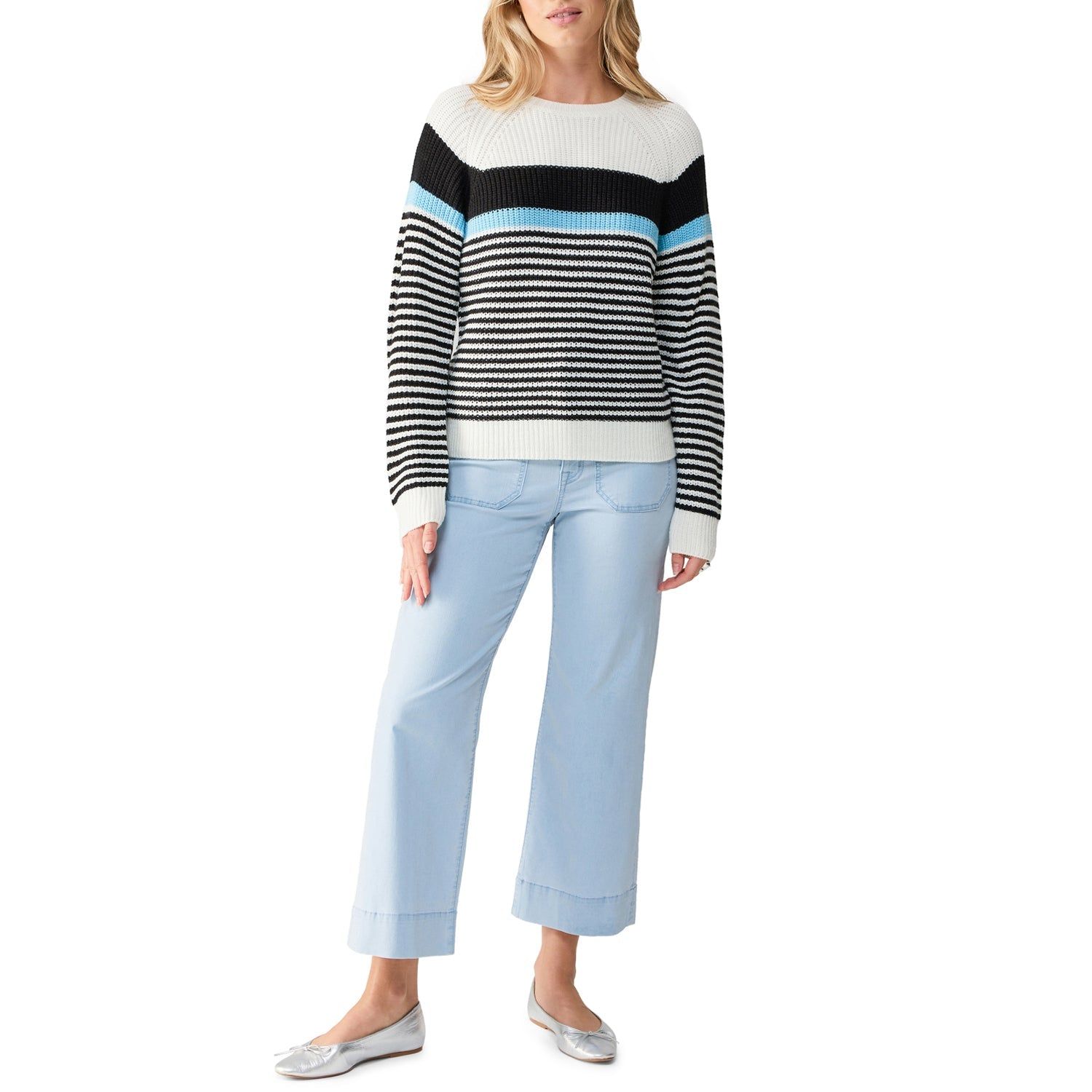 Sanctuary Summit Sweater - Sky Blue Stripe sold by Boutique with Grace