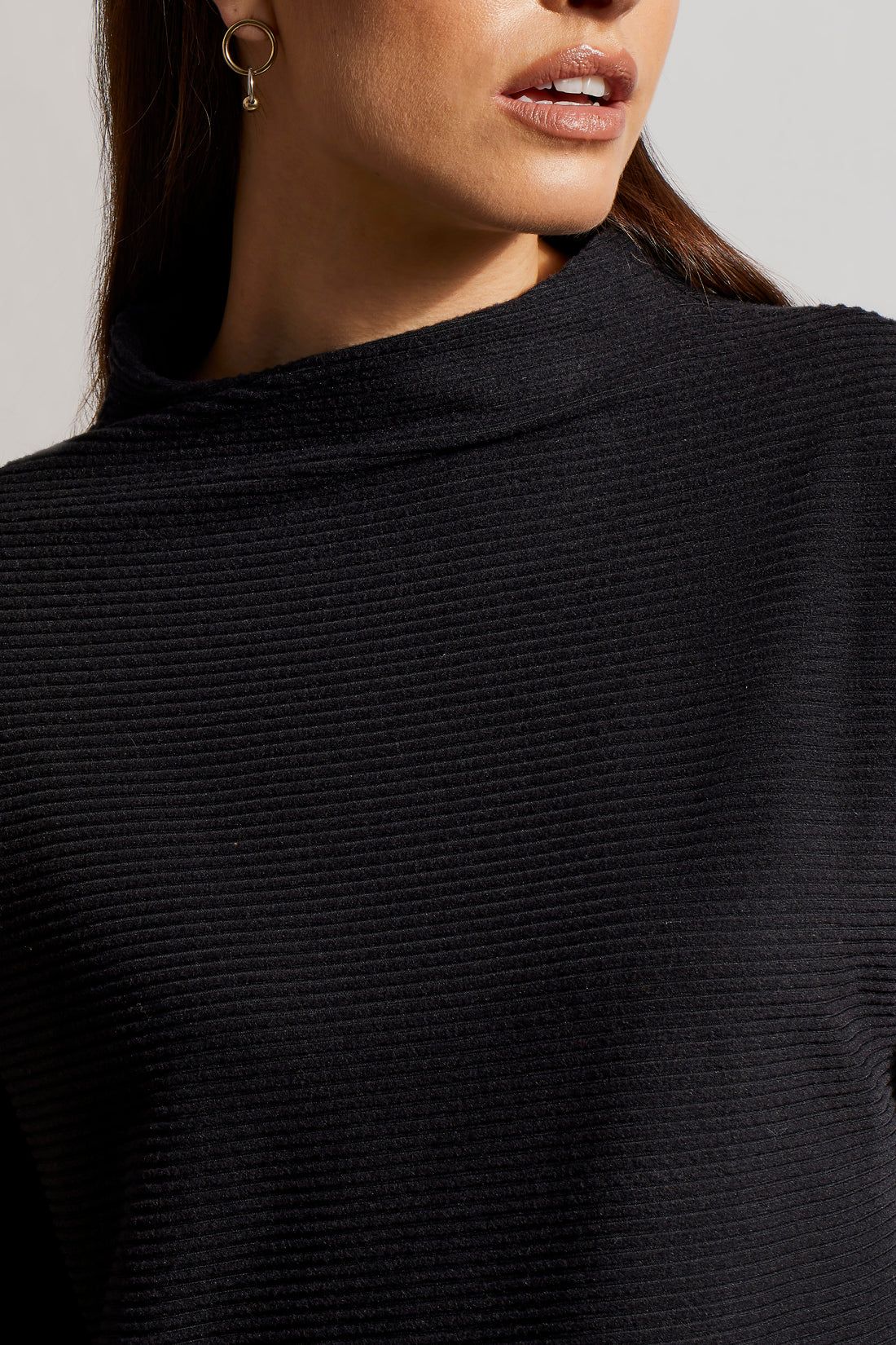 Tribal Side Slit Funnel Neck Tunic - Black sold by Boutique with Grace product image thumbnail 2