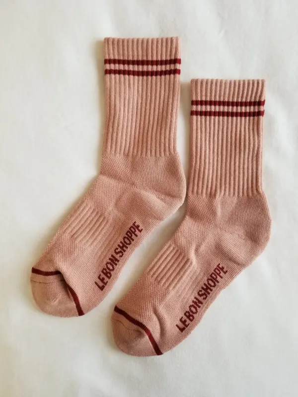 Le Bon Shoppe Boyfriend Socks - Vintage Pink sold by Boutique with Grace
