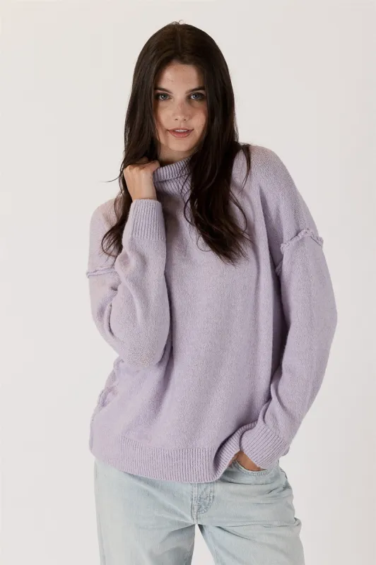 Lyla & Luxe Ella Lightweight Mockneck - Violet sold by Boutique with Grace