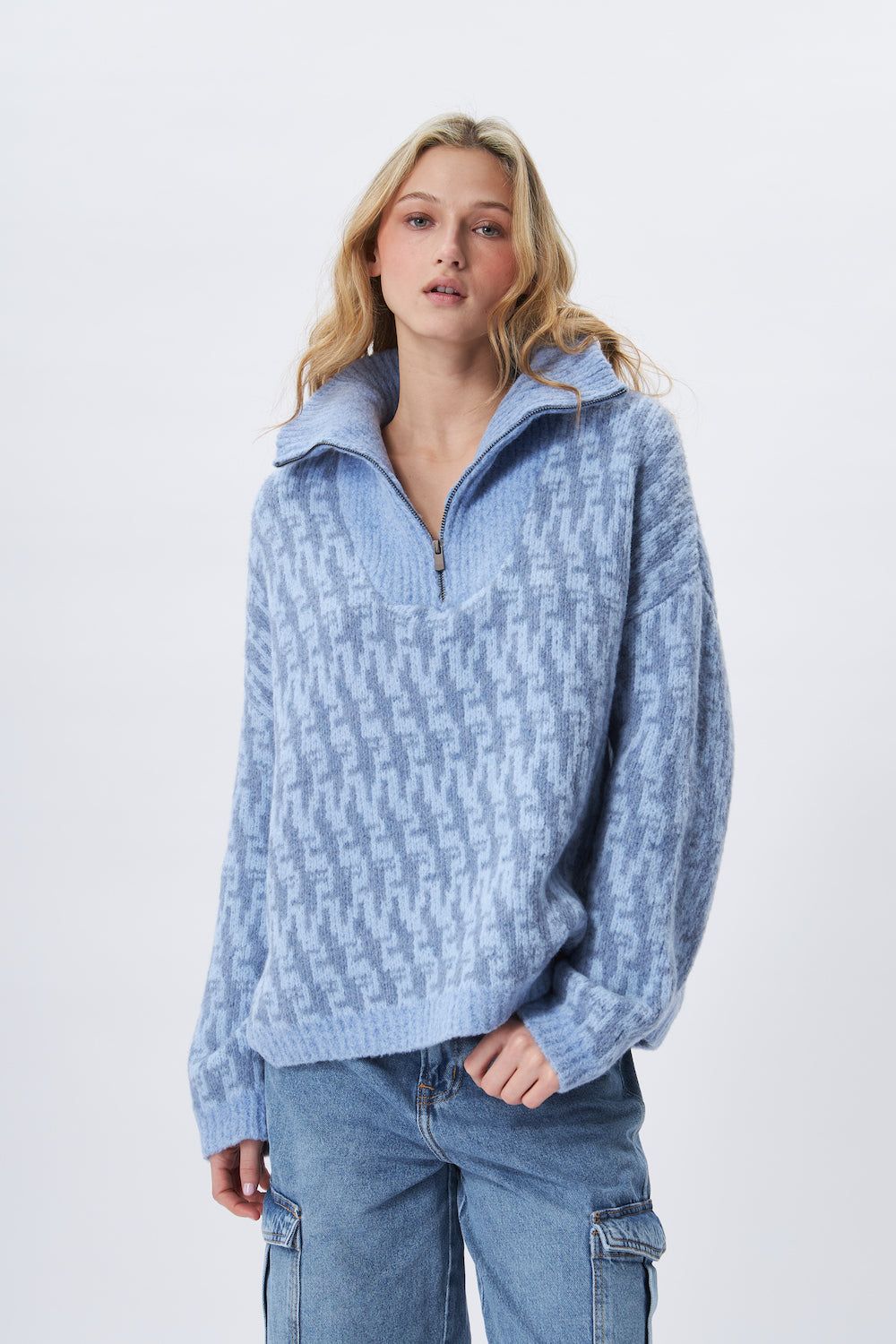 Boutique with Grace John Jenn Enzo Sweater Chambray Parallel