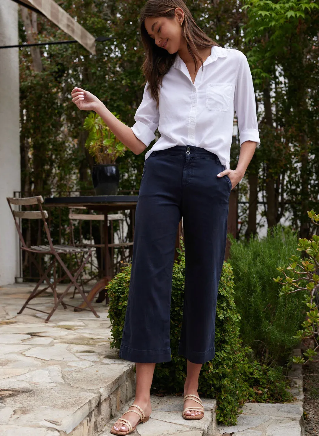 Bella Dahl Shirt Tail Buttondown Classic - White sold by Boutique with Grace product image thumbnail 3