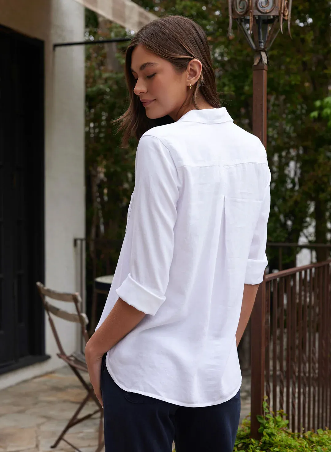 Bella Dahl Shirt Tail Buttondown Classic - White sold by Boutique with Grace product image thumbnail 4